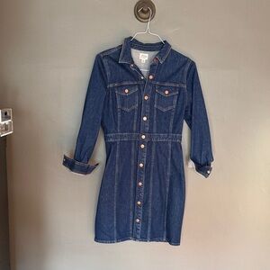 J. Crew Denim Button-Up Dress - Blue